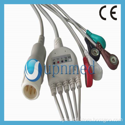HP One Piece 5-Lead ECG Cable with Leadwires